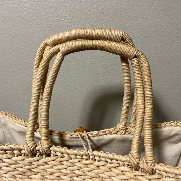 Vintage Woven Straw Raffia Boho Beach Style Shoulder Tote Bag India - Picture 5 of 9